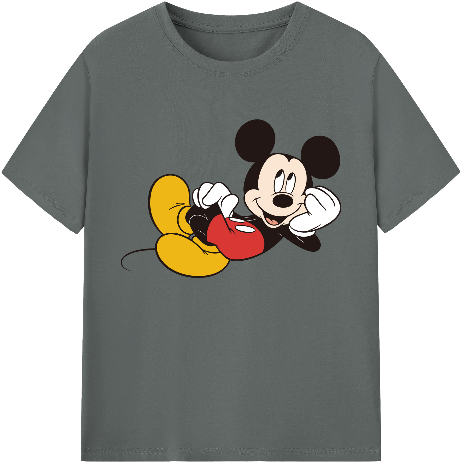 ミッキーマウス Mickey Mouse 綿100％ メンズ半袖Tシャツ｜肌触りやわらか＆通気性